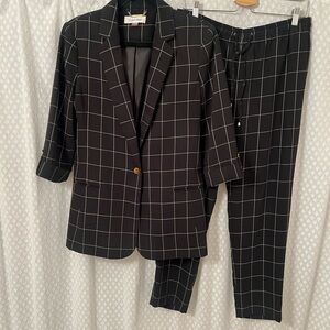 Calvin Klein Black Windowpane Suit Set